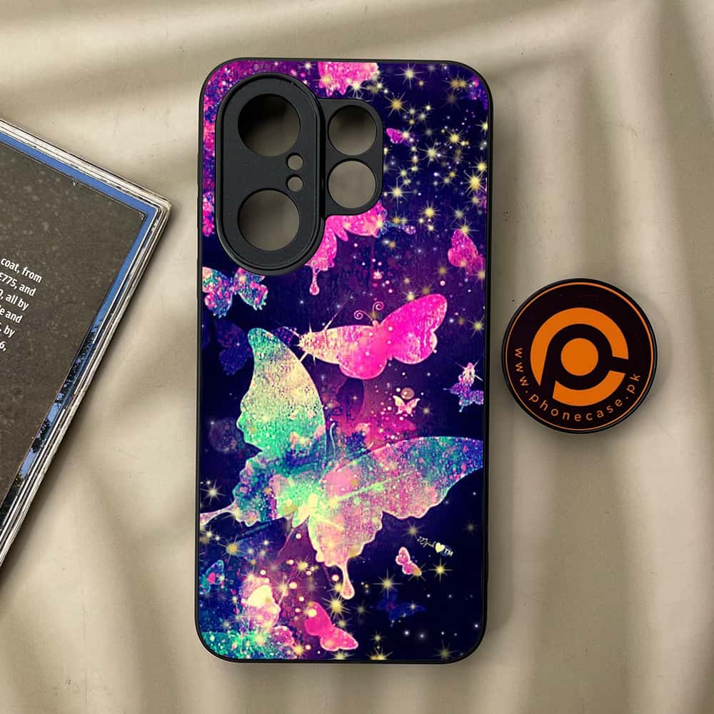 Vivo X200 FE - Butterflies Design Series - Premium Metal Printed soft Bumper Shock Proof Case