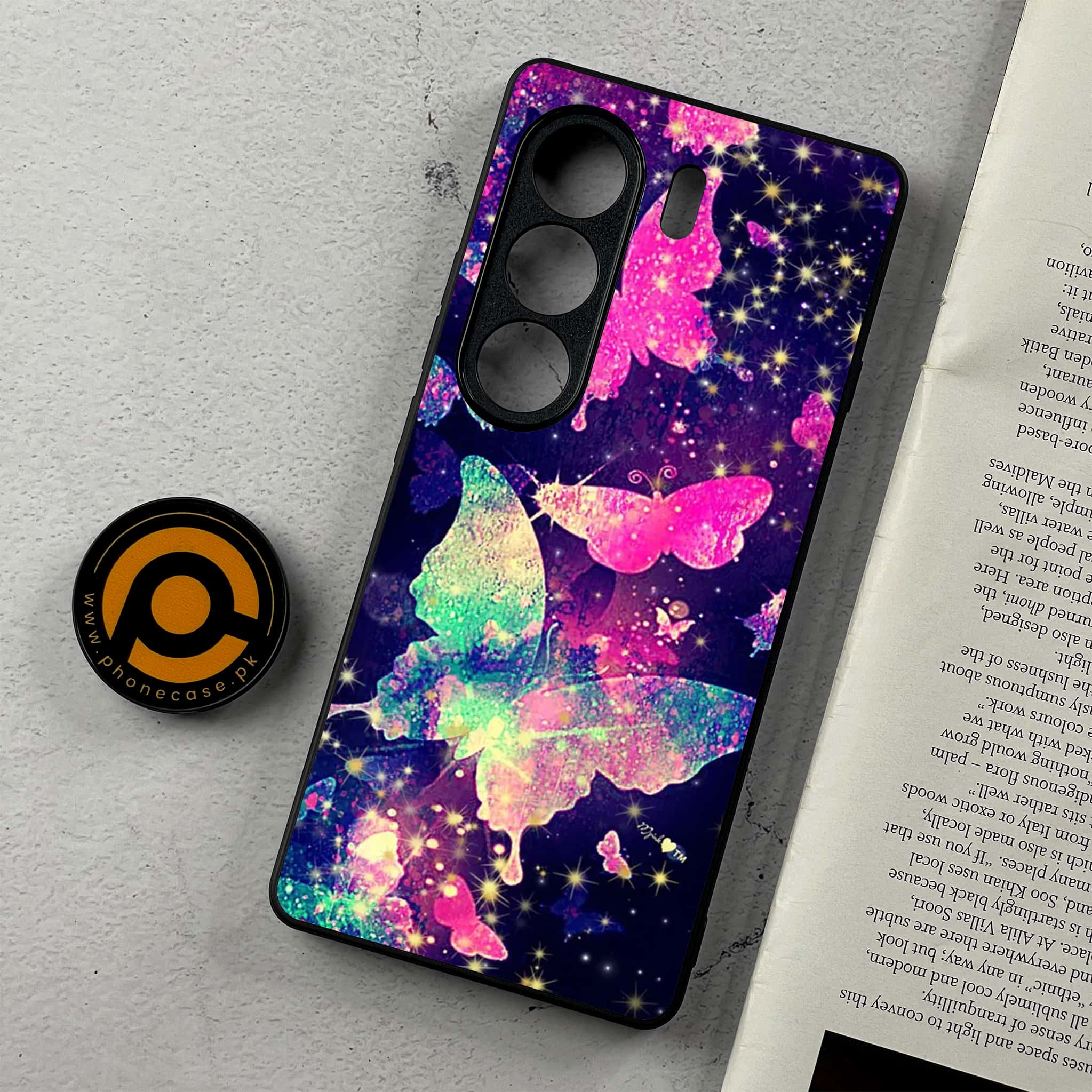 Tecno Camon 40 - Butterflies Design Series - Premium Metal Printed Soft Bumper Shockproof Case