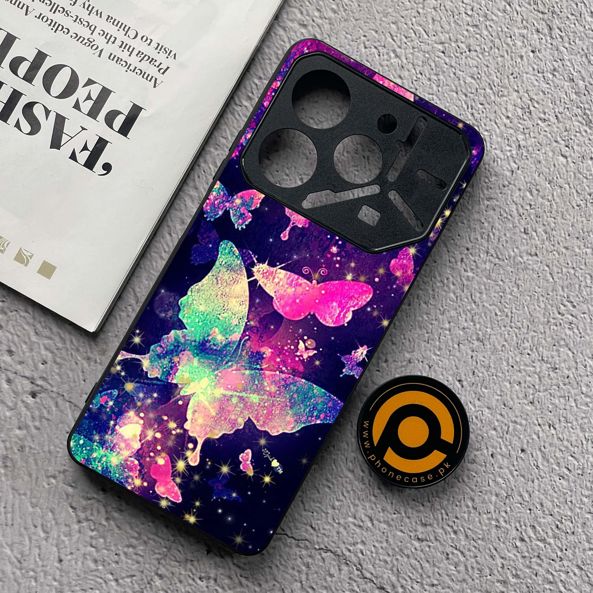 Tecno Pova 6 Neo - Butterflies Design Series - Premium Metal  Printed soft Bumper shock Proof Case