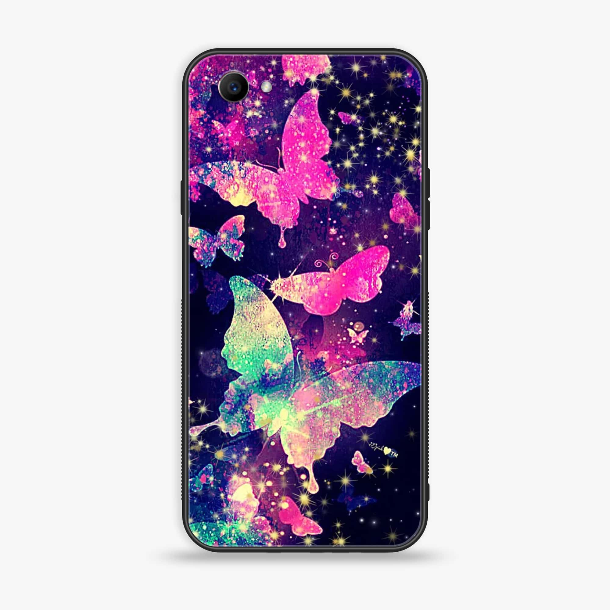 Oppo F7 Youth - Butterflies Design Series - Premium Printed Glass soft Bumper shock Proof Case