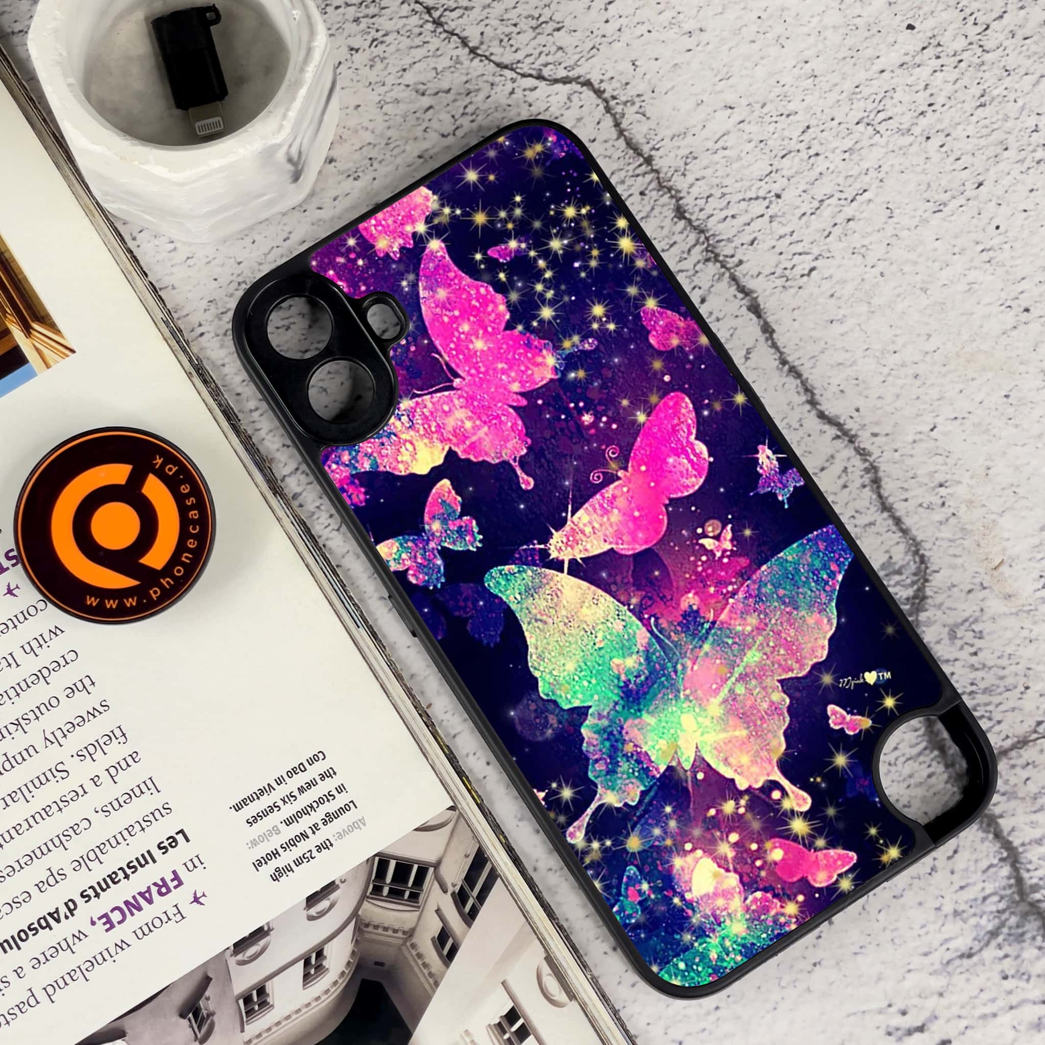 Nothing CMF Phone 1 - Butterflies Design Series - Premium Metal Printed soft Bumper Shock Proof Case