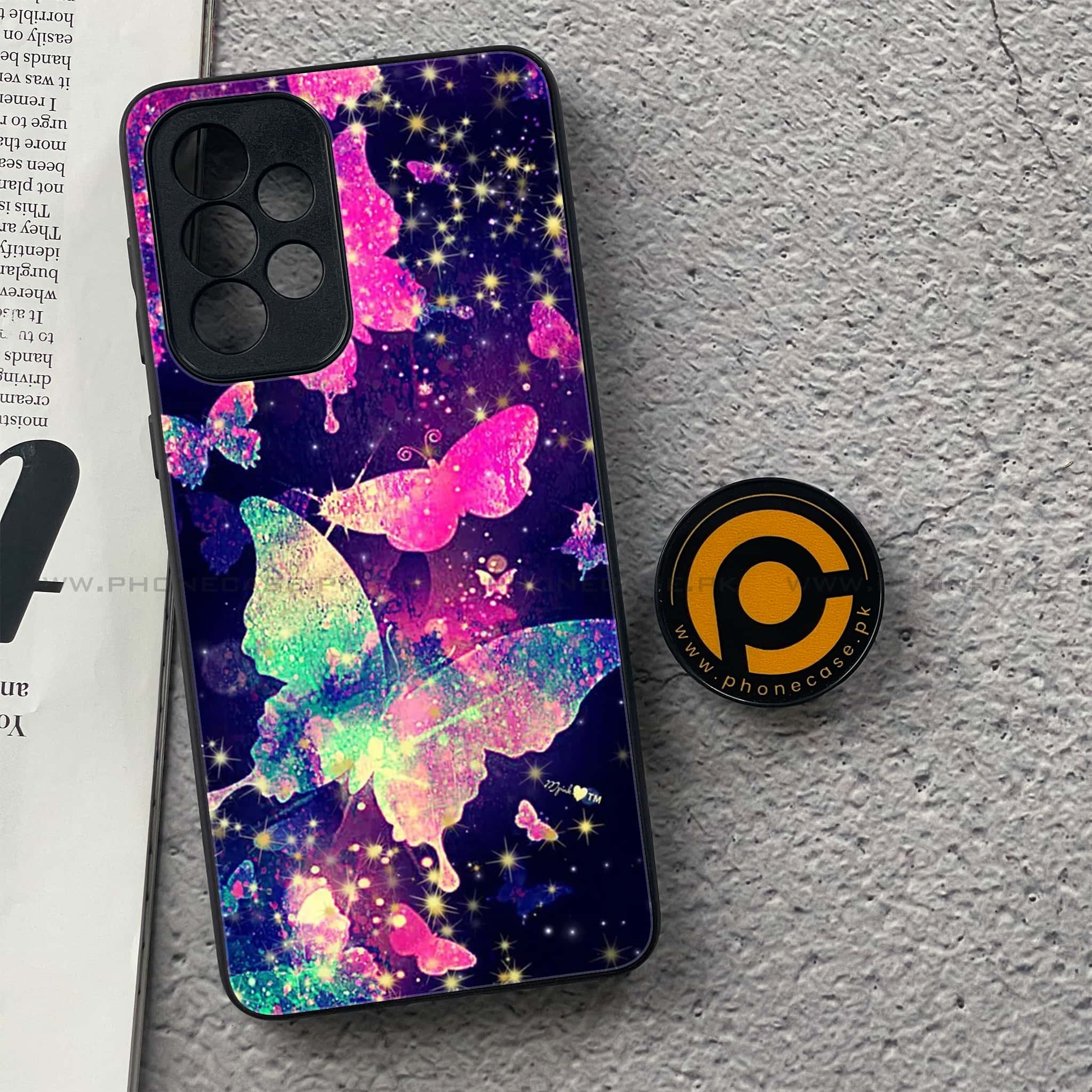 Samsung Galaxy A33- Butterflies Design Series - Premium Printed Glass soft Bumper shock Proof Case