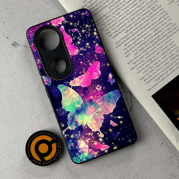 Vivo V50 - Butterflies Design 9  - Premium Metal Printed Soft Bumper Shockproof Case  CS-36225