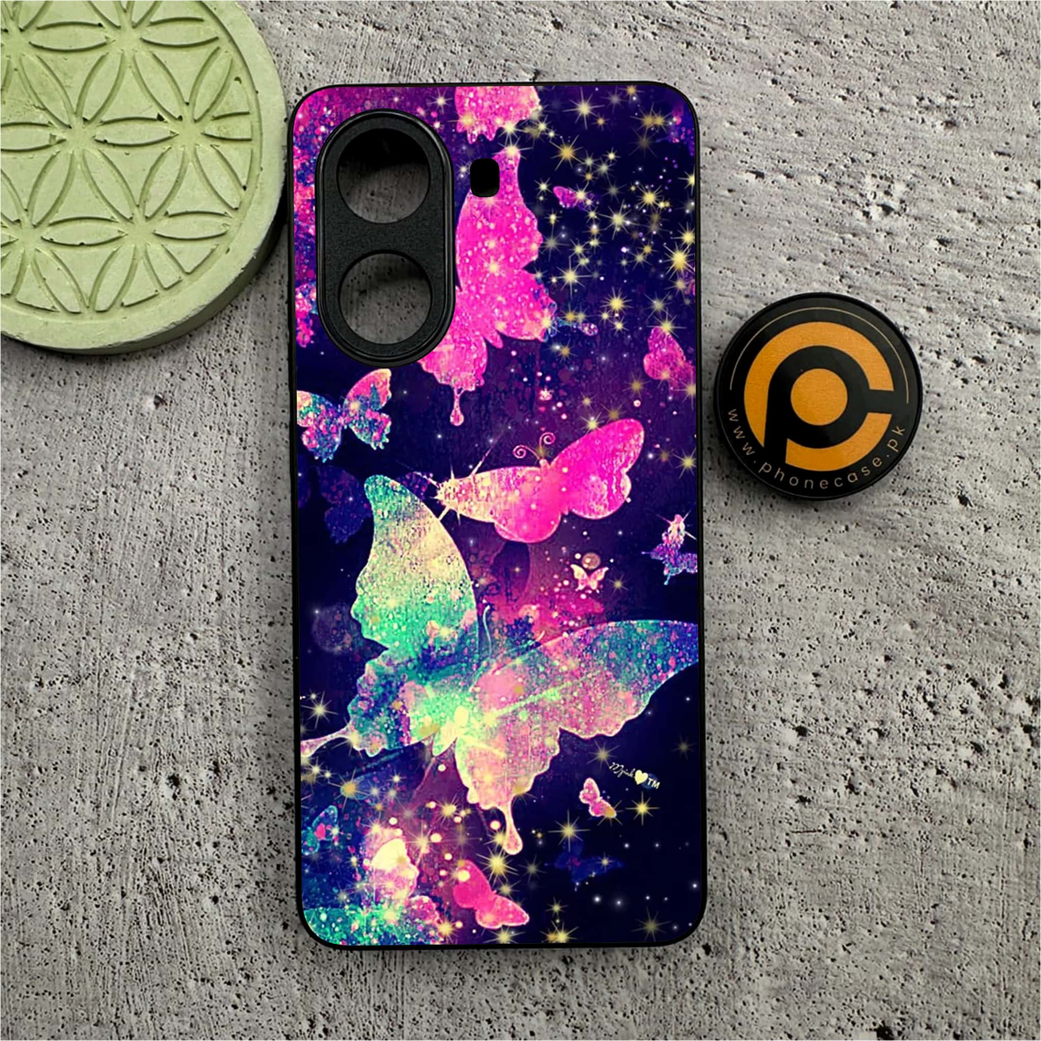 Xiaomi Poco X7 Pro 5G - Butterflies Design Series - Premium Metal  Printed soft Bumper shock Proof Case