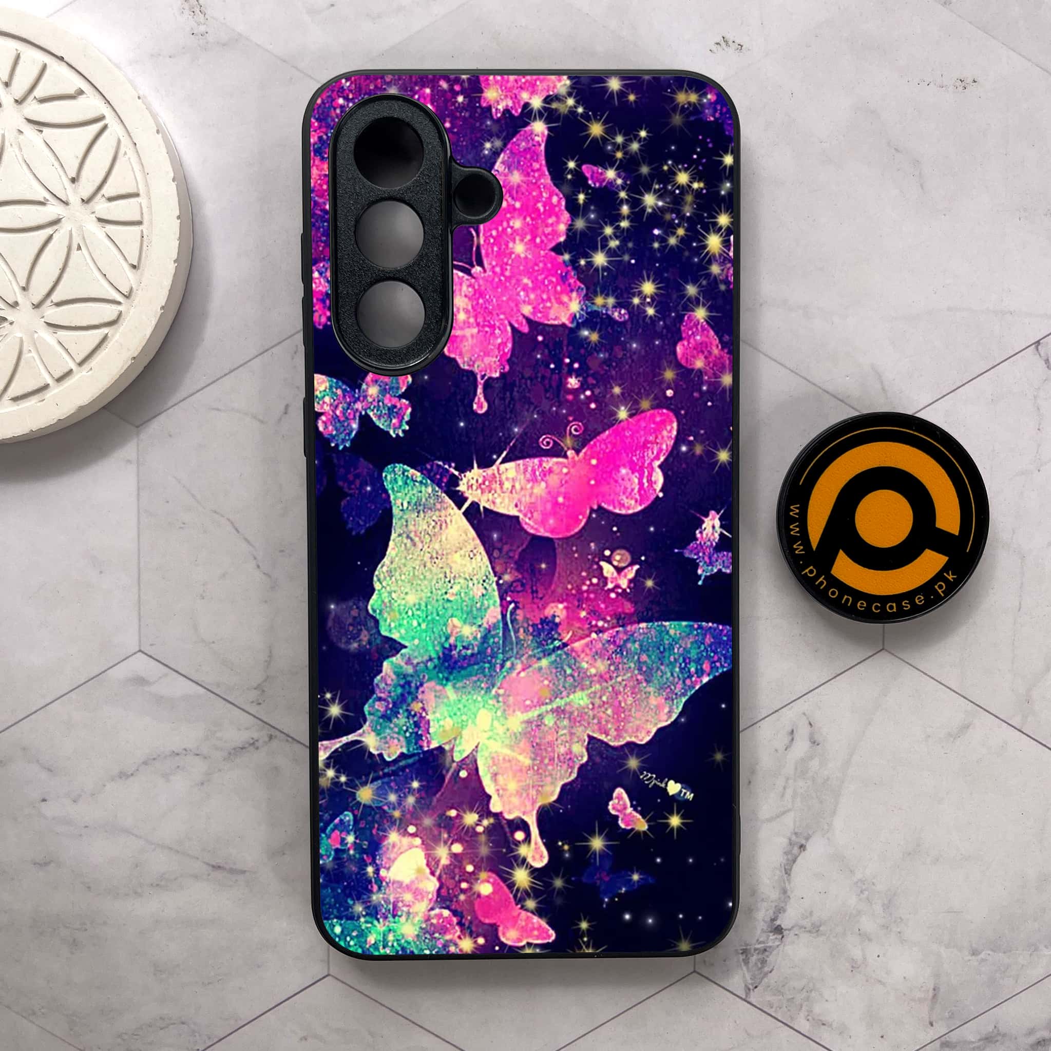 Samsung Galaxy A26 5G - Butterflies Design Series - Premium Metal Printed soft Bumper shock Proof Case