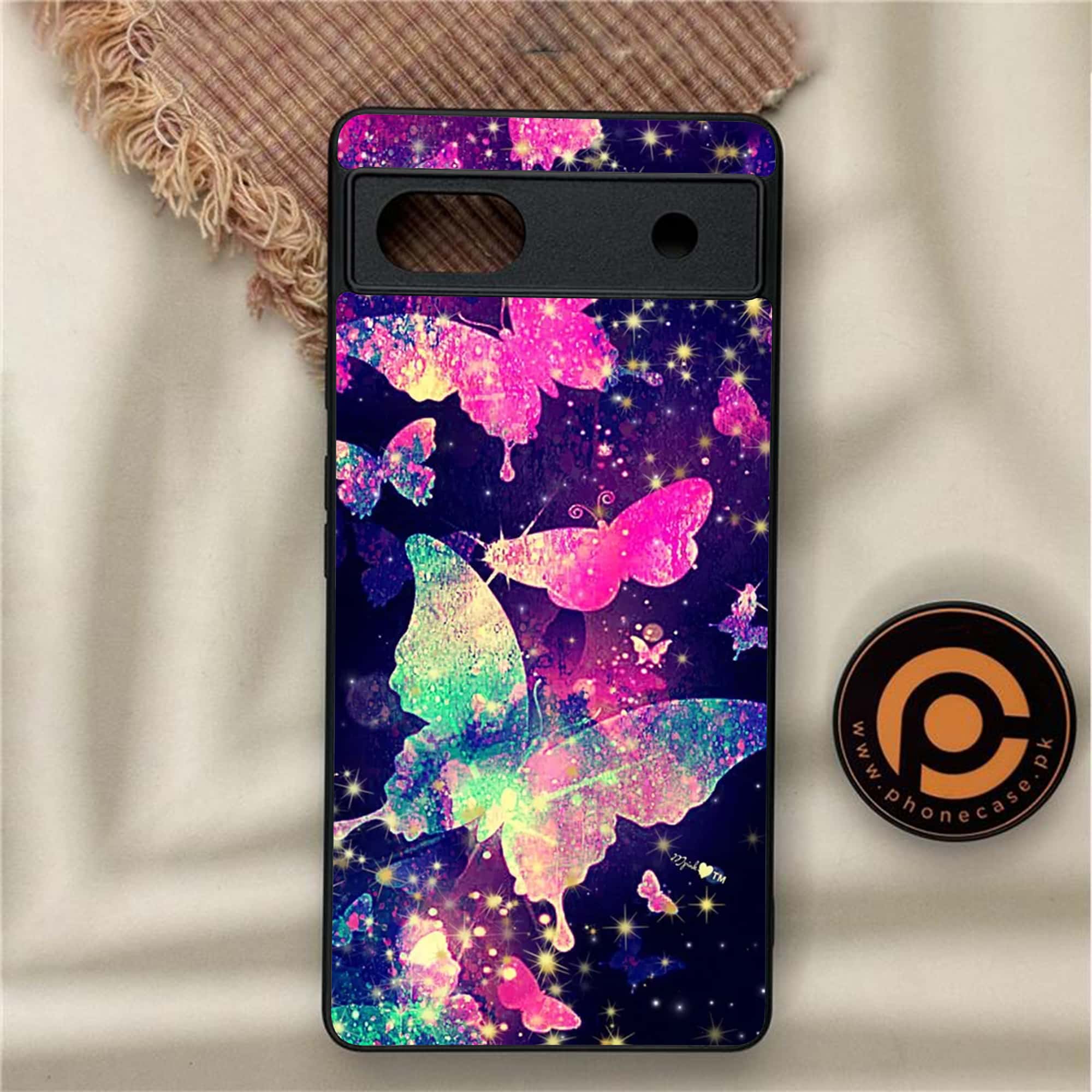 Google Pixel 6A - Butterflies Design - Premium Metal Printed soft Bumper Shock Proof Case