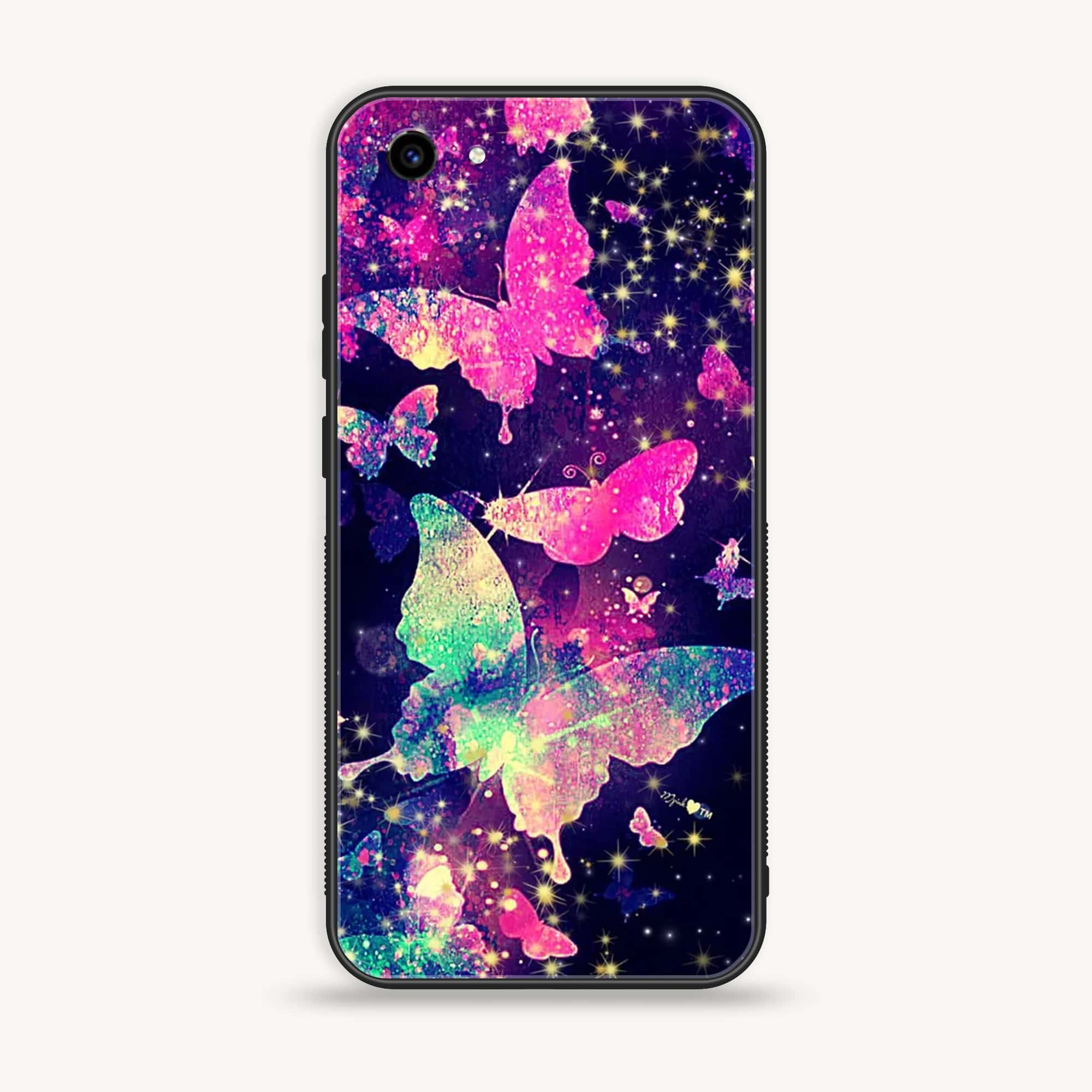 Vivo Y83 - Butterflies Design Series - Premium Printed Glass soft Bumper shock Proof Case