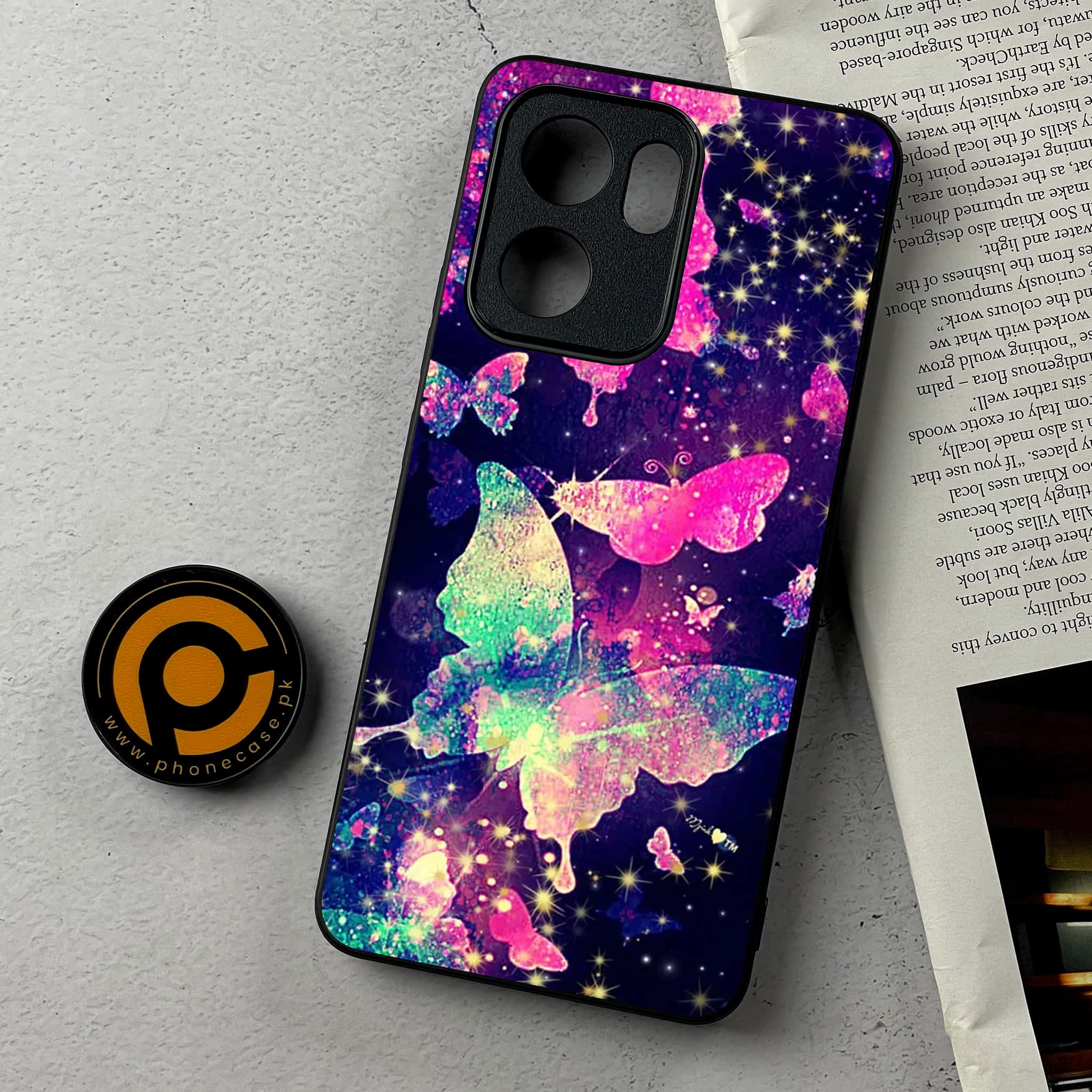Oppo Reno 13F - Butterflies Design Series - Premium Metal Printed Soft Bumper Shockproof Case