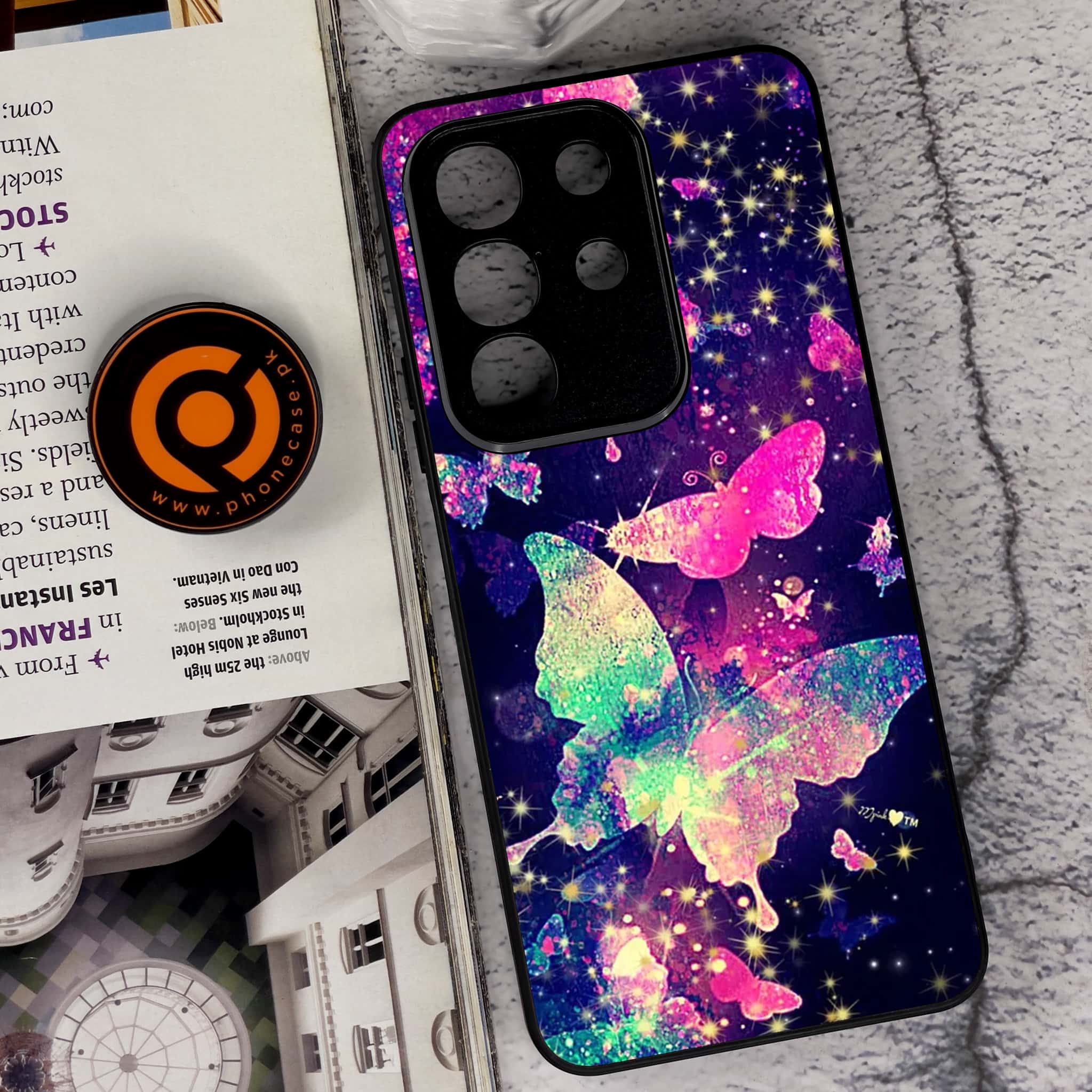 Vivo Y29 4G - Butterflies Design Series - Premium Metal Printed soft Bumper Shock Proof Case