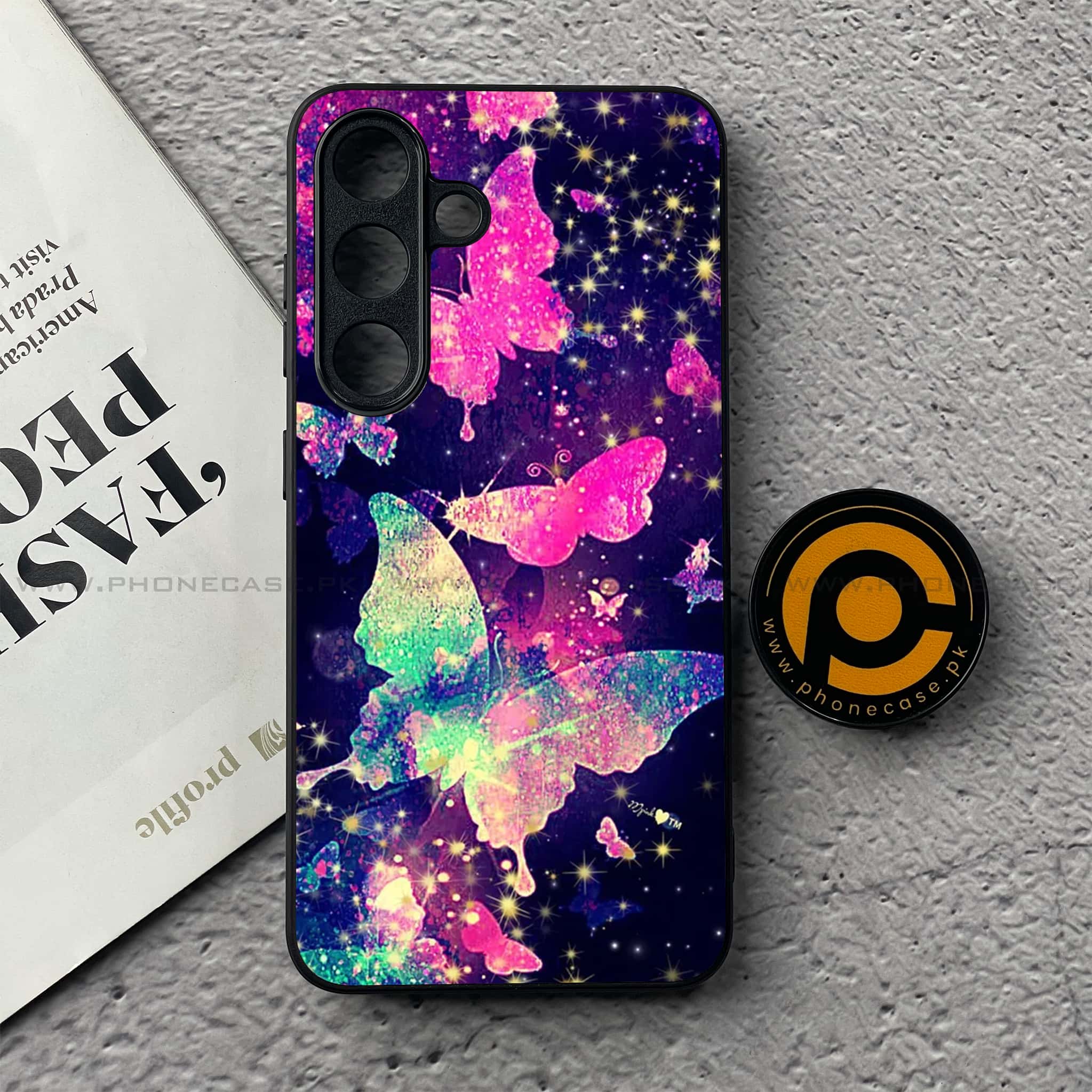 Samsung Galaxy S25 FE - Butterflies Design Series - Premium Metal Printed soft Bumper shock Proof Case