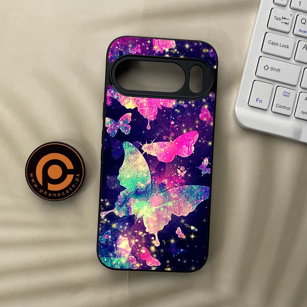 Google Pixel 10  - Butterflies Design Series - Premium Metal Printed soft Bumper Shockof Case
