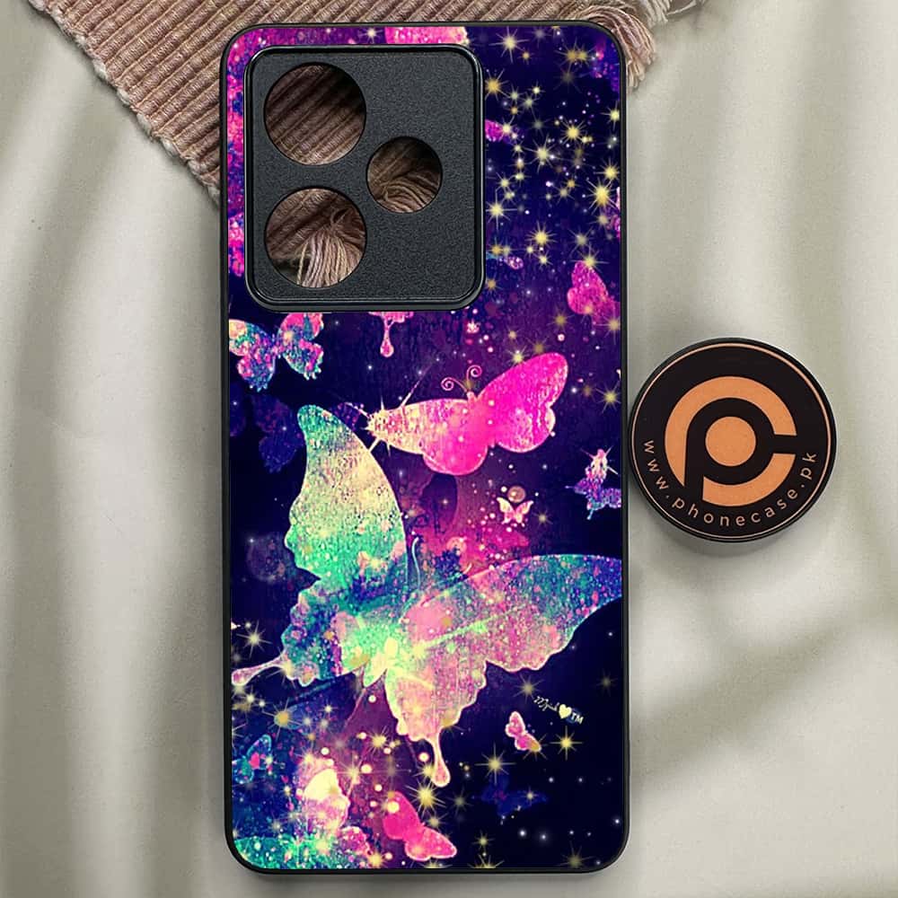 Realme GT 7T - Butterflies Design Series - Premium Metal Printed soft Bumper shock Proof Case