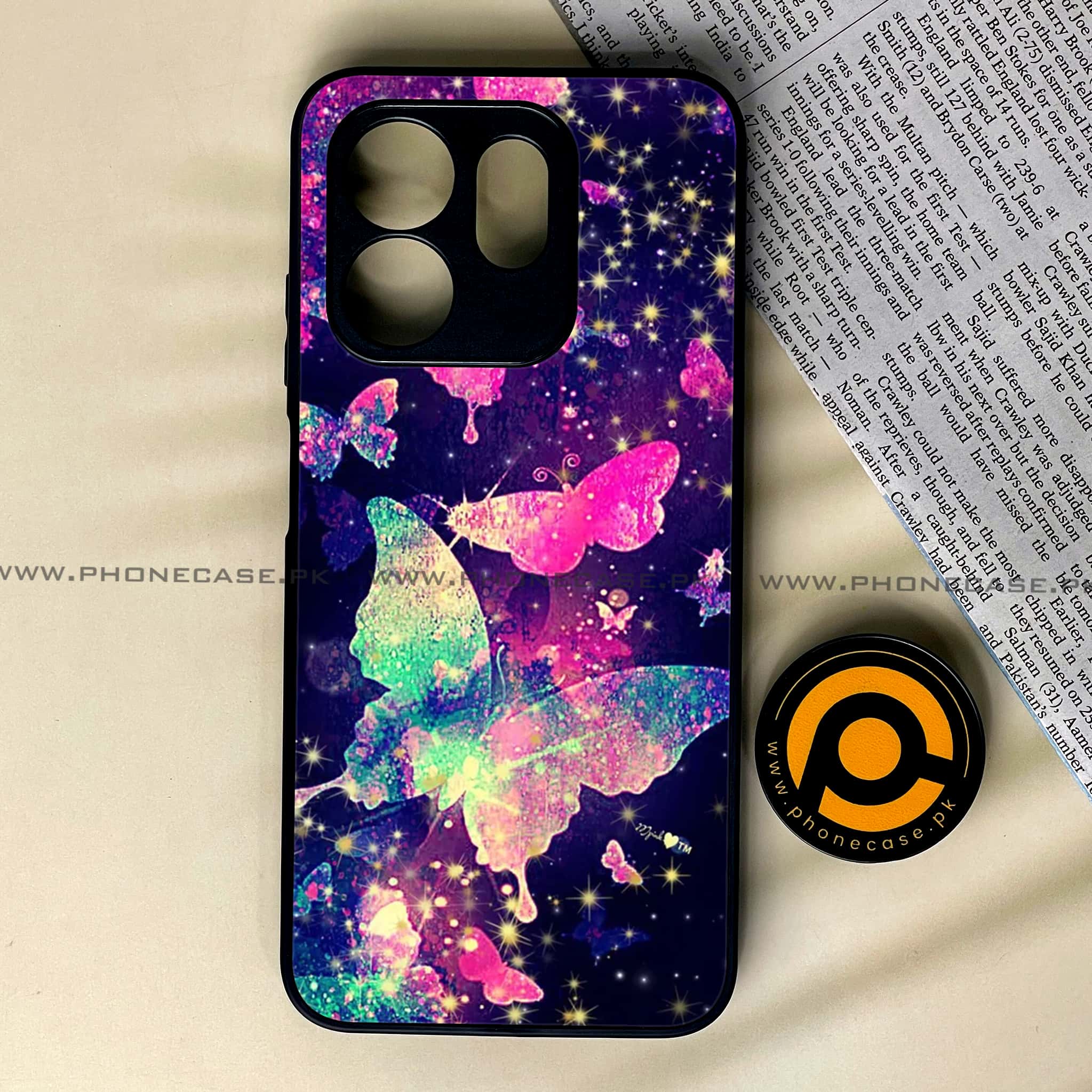 Infinix Smart 9 HD - Butterflies Design - Premium Metal Printed soft Bumper shock Proof Case