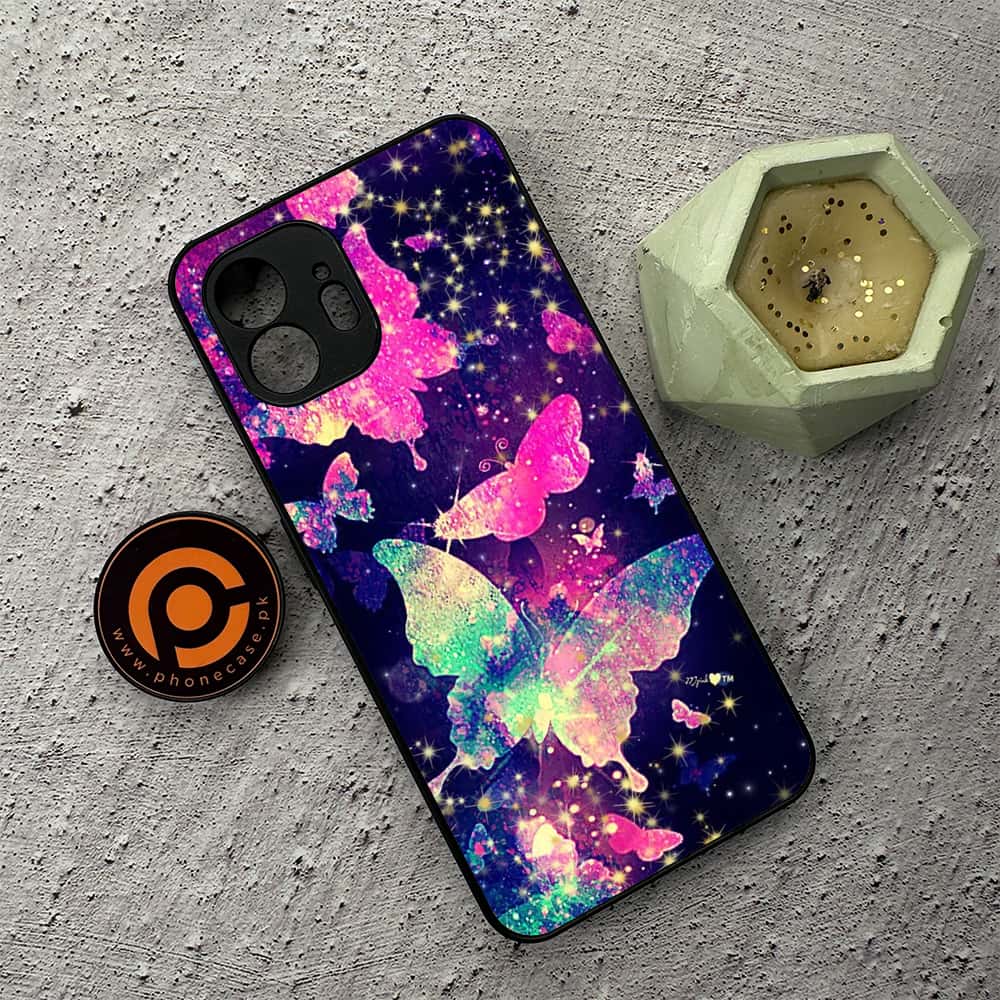 Nothing Phone 2 - Butterflies Design Series - Premium Metal  Printed soft Bumper shock Proof Case