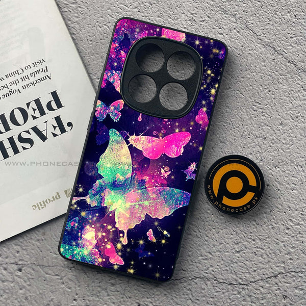 Redmi Note 14 Pro - Butterflies Design Design 9- Premium Printed Glass soft Bumper shock Proof Case CS-45178