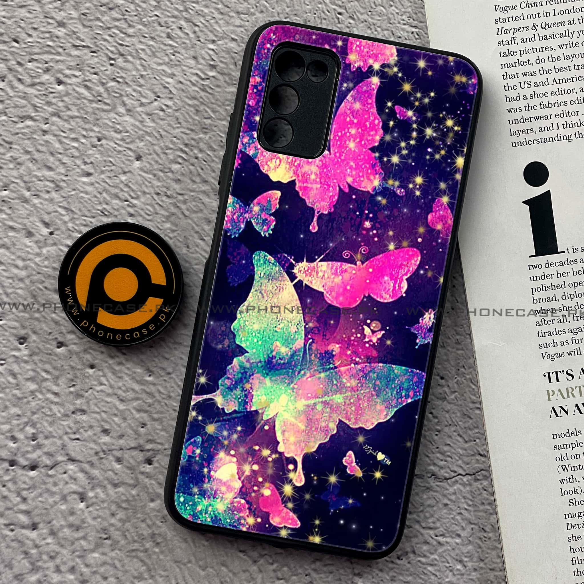 Samsung Galaxy A02s -  Butterflies Design Series - Premium Printed Metal soft Bumper shock Proof Case