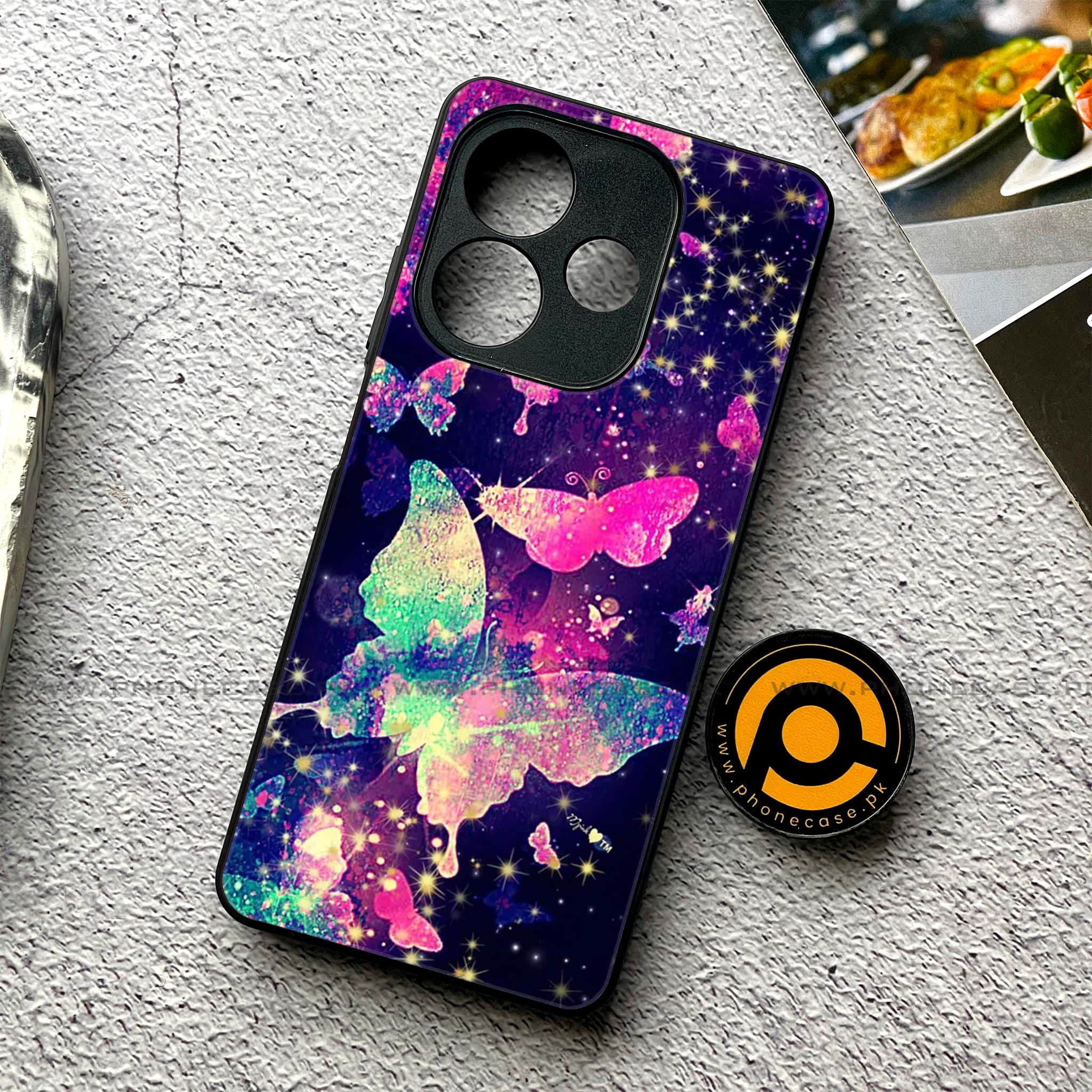 Oppo A5 Pro - Butterflies Design - Premium Metal Printed soft Bumper shock Proof Case  Biohazard Sign Series