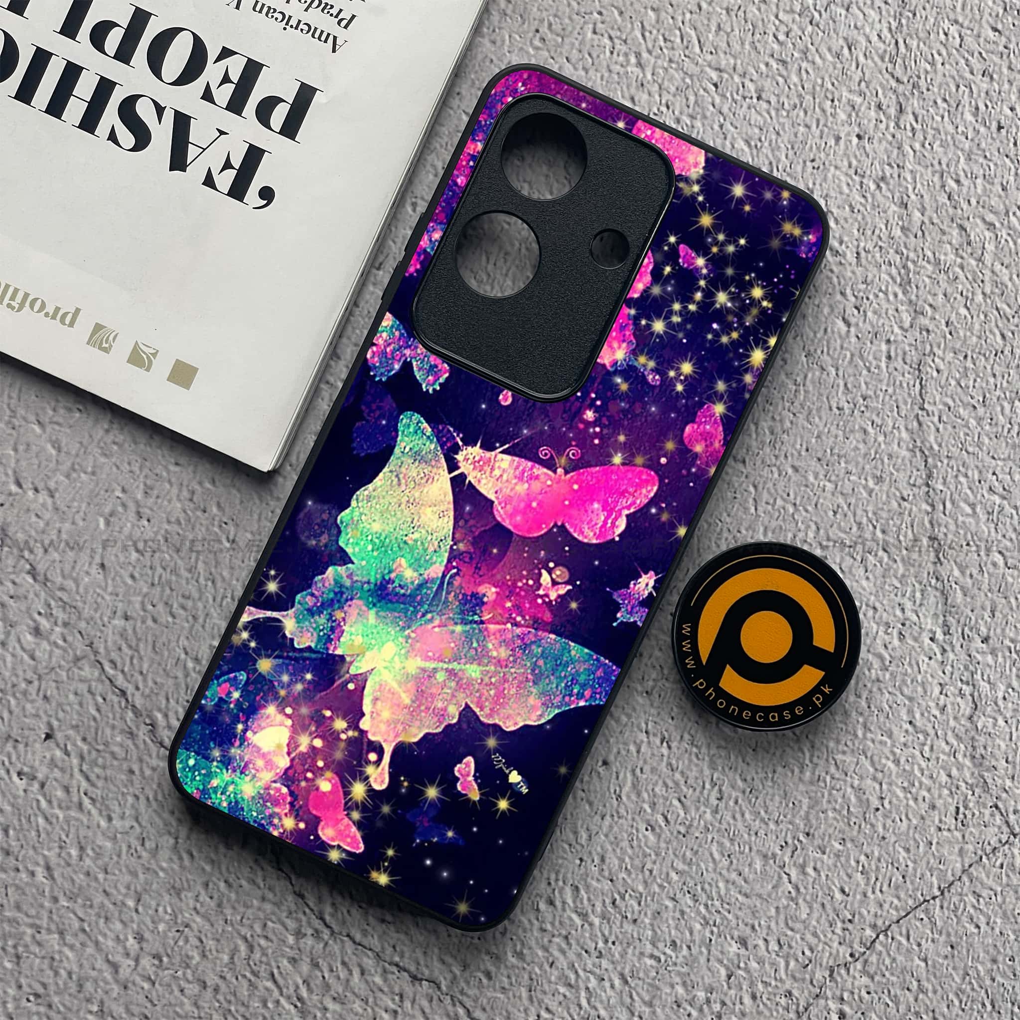 Realme Note 60x - Butterflies Design Series - Premium Metal  Printed soft Bumper shock Proof Case
