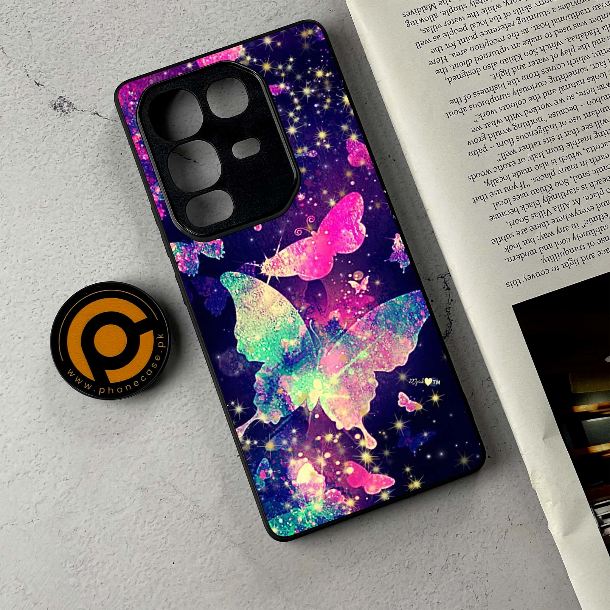 Infinix Note 50 Pro Plus - Butterflies Design Series - Premium Metal Printed Soft Bumper Shockproof Case