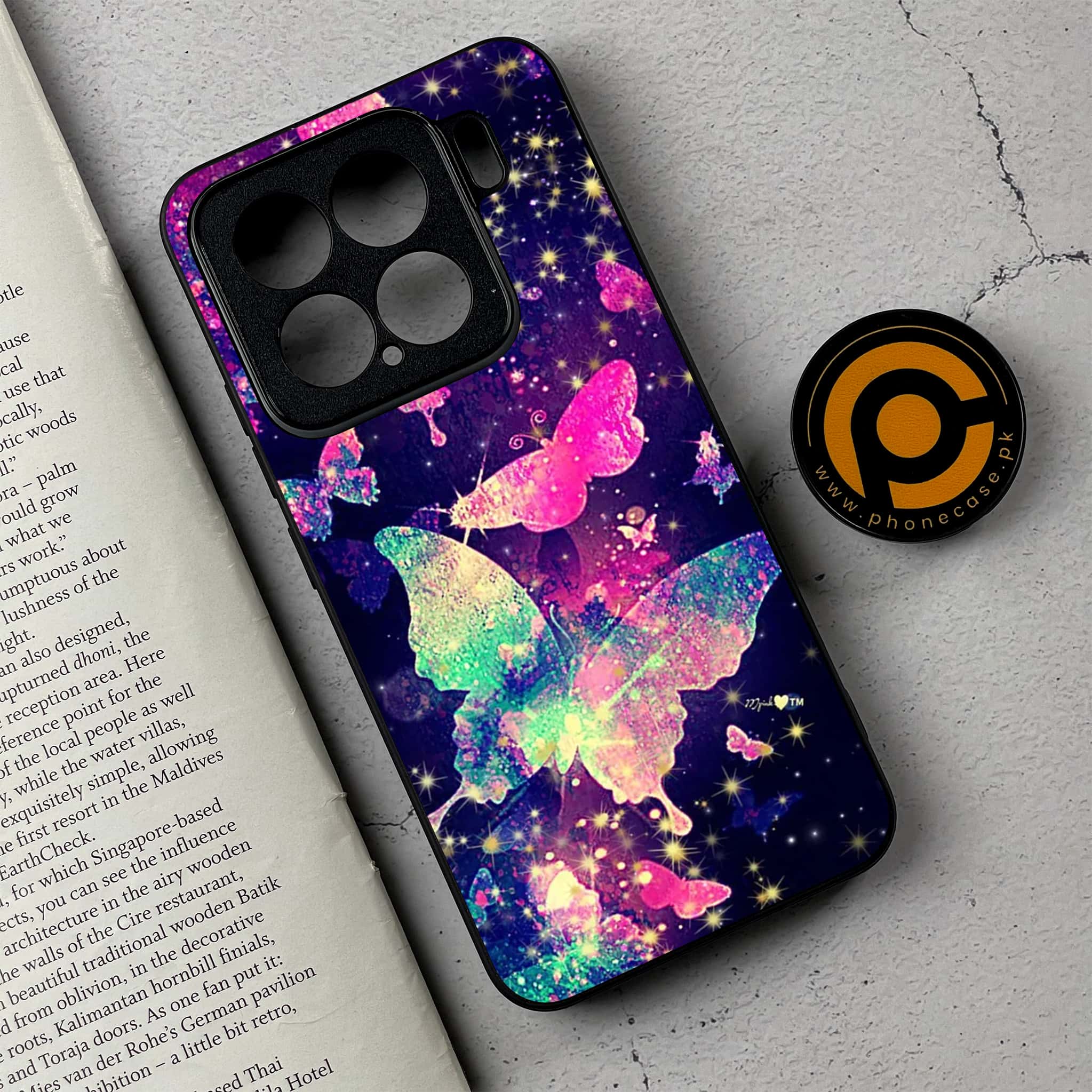 Xiaomi 15 - Butterflies Design - Premium Metal Printed soft Bumper shock Proof Case