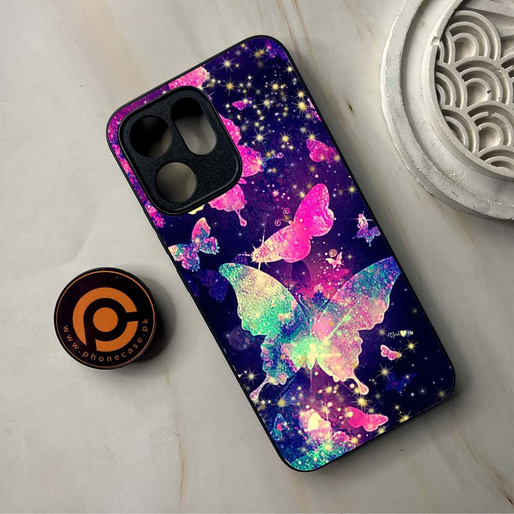 Oppo Reno 14F - Butterflies Design Series - Premium Metal Printed Soft Bumper Shockproof Case