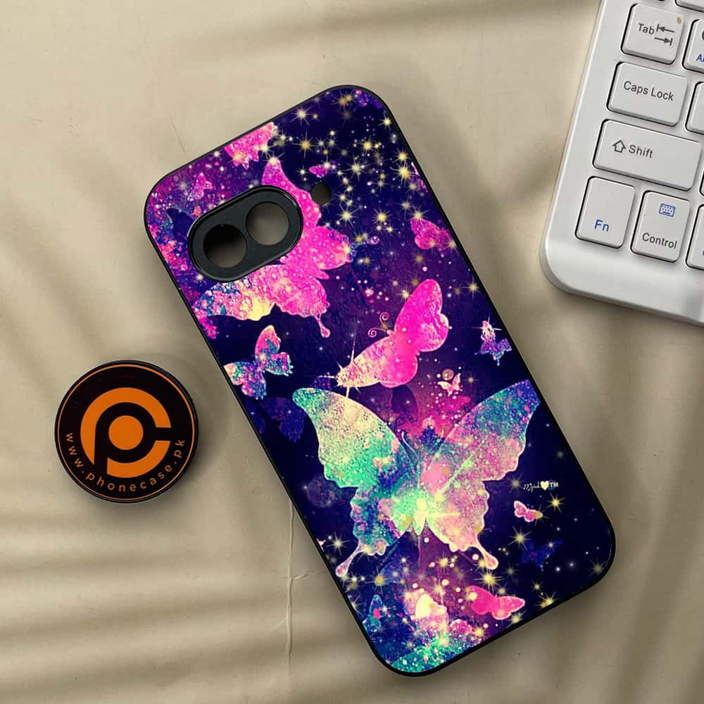 Google Pixel 9a - Butterflies Design Series - Premium Metal Printed soft Bumper Shock Proof Case