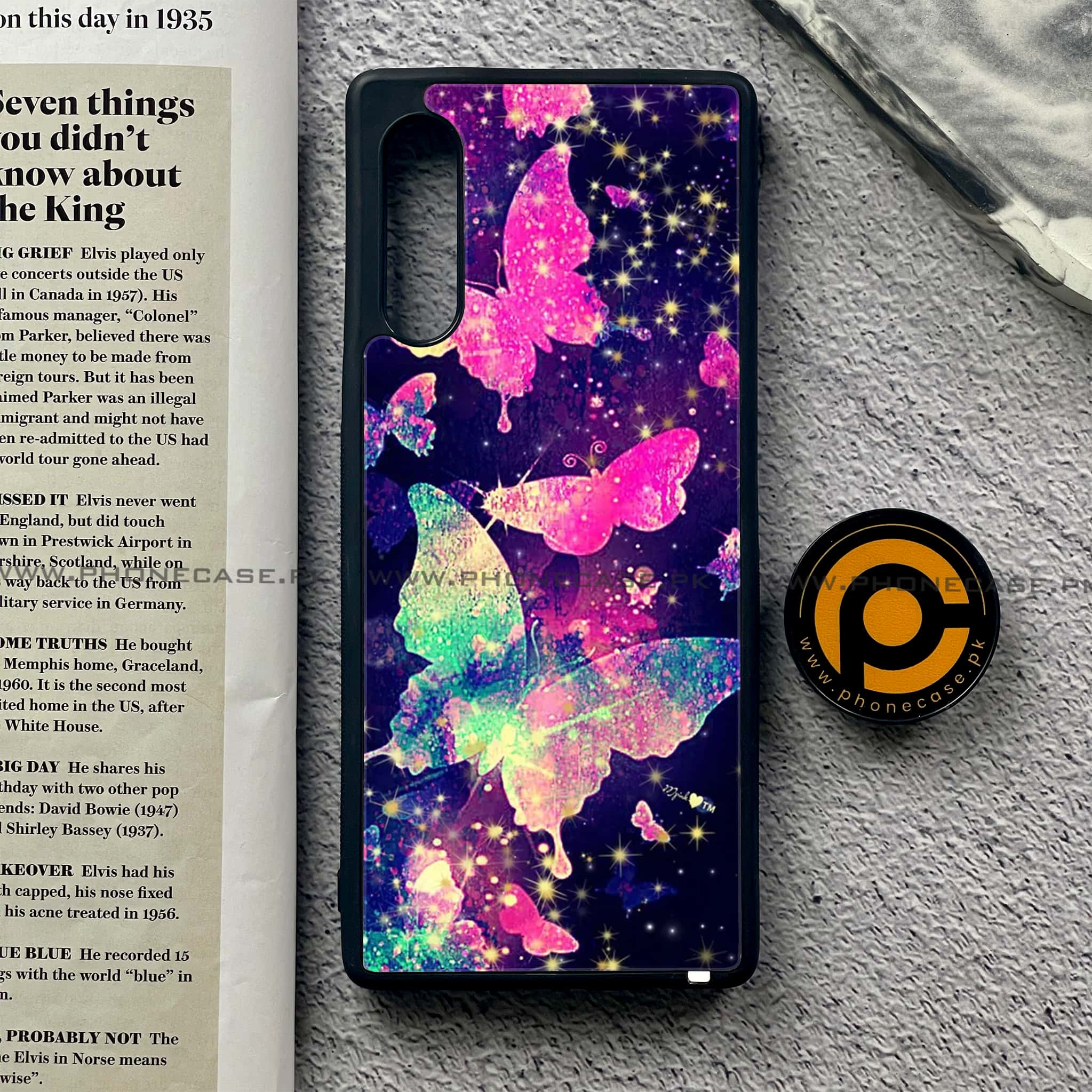 LG G9 - Butterflies Design Series - Premium Metal Printed soft Bumper shock Proof Case