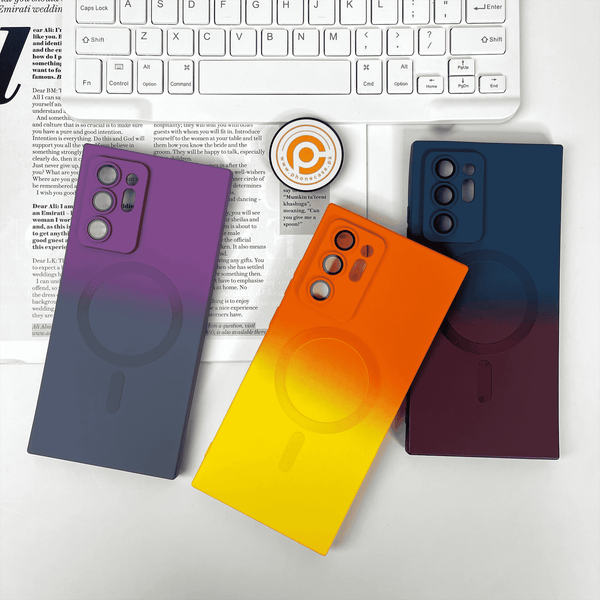 Galaxy Note 20 Ultra Color Fusion Magsafe Supported Liquid Silicon Case With Built-in Camera Lens