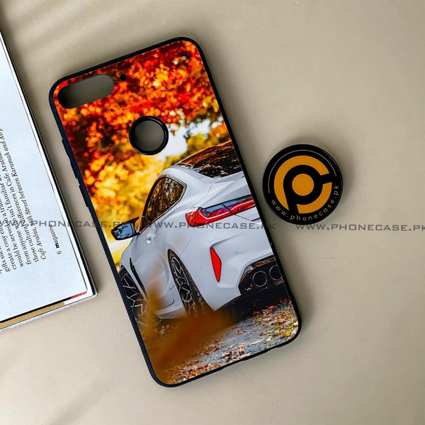 HUAWEI Y7 PRIME (2018) - Car Premium Glossy - Premium Printed Glass soft Bumper Shock Proof Case