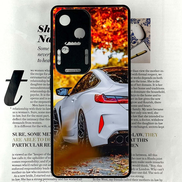 Vivo V30 - Car Premium Glossy - Premium Printed Glass soft Bumper shock Proof Case CS-32831