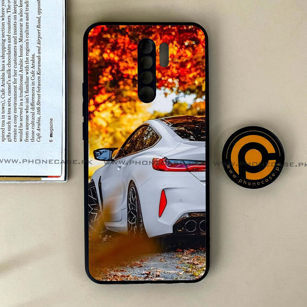 Xiaomi Redmi 9 - Car Premium Glossy- Premium Printed Glass soft Bumper Shock Proof Case