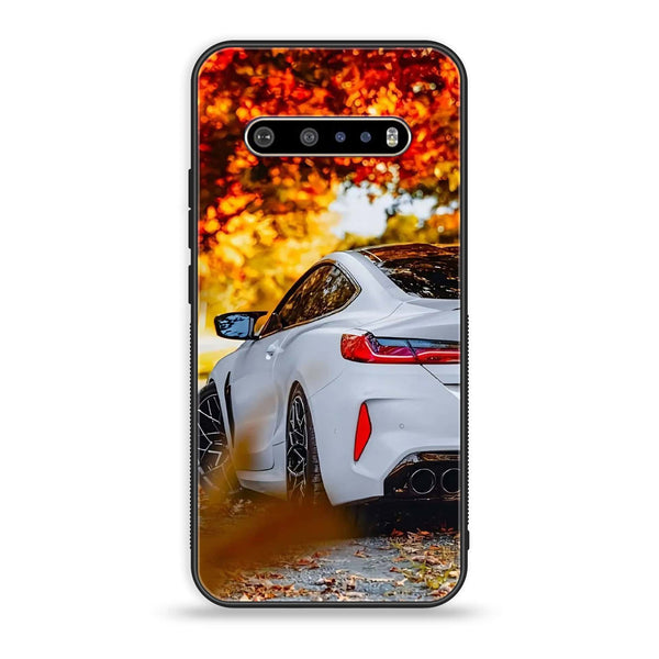 LG V60 - Car Premium Glossy - Premium Printed Glass soft Bumper Shock Proof Case