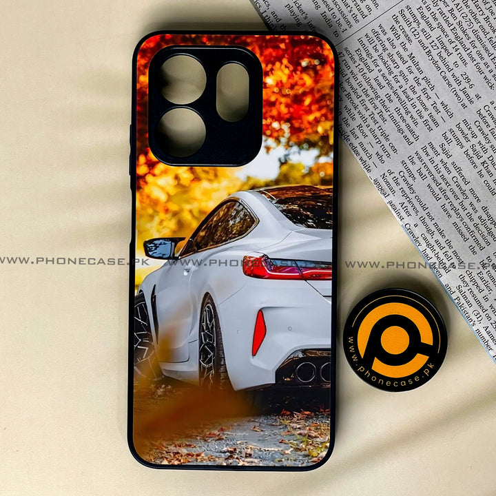 Infinix Hot 50i - Car Premium Glossy - Premium Metal Printed soft Bumper shock Proof Case CS-47325