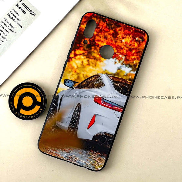 Huawei Nova 3 - Car Premium Glossy- Premium Printed Glass soft Bumper Shock Proof Case