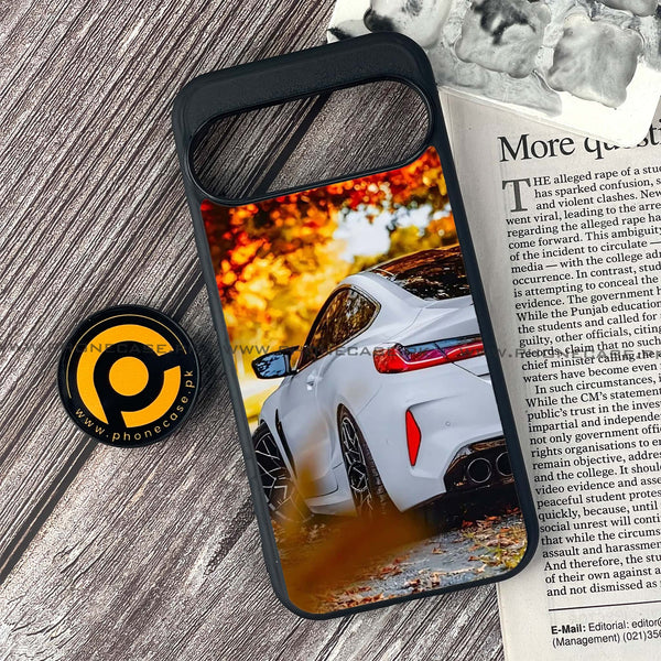 Google Pixel 9 - Car Premium Glossy - Premium Printed Glass soft Bumper shock Proof Case