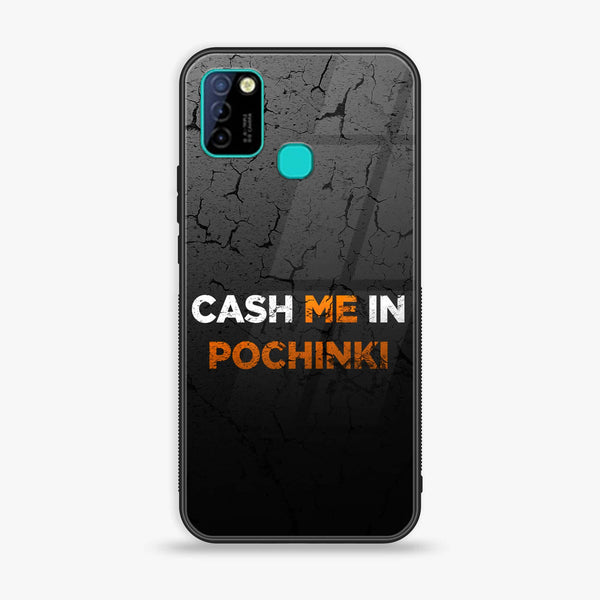 Infinix Smart 5 - Cash Me - Premium Printed Glass soft Bumper Shock Proof Case