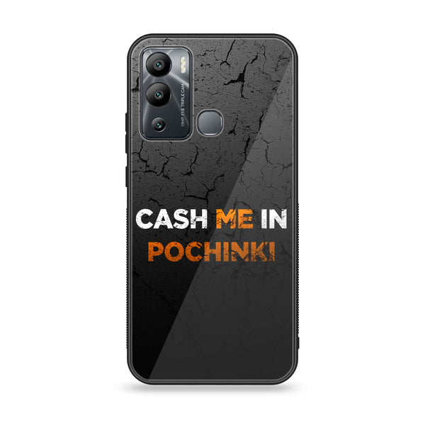 Infinix Hot 12i - Cash Me - Premium Printed Glass soft Bumper Shock Proof Case