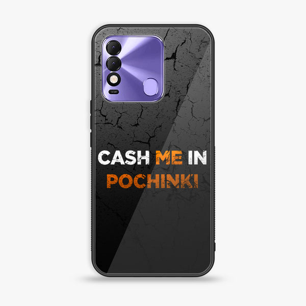 Tecno Spark 8 - Cash Me - Premium Printed Glass soft Bumper Shock Proof Case