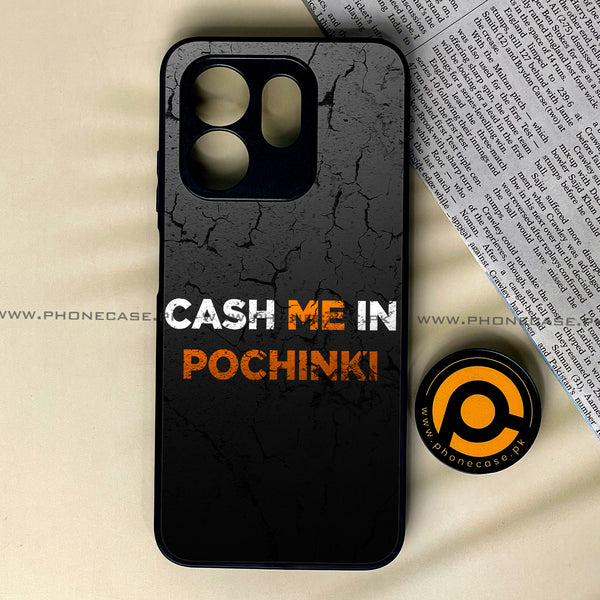 Infinix Hot 50i - Cash Me - Premium Printed Glass soft Bumper Shock Proof Case