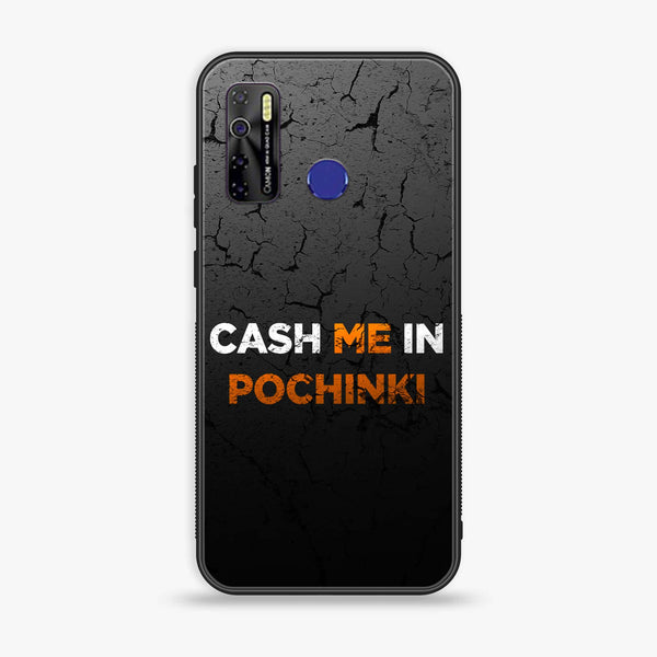 Tecno Camon 15 - Cash Me - Premium Printed Glass soft Bumper shock Proof Case