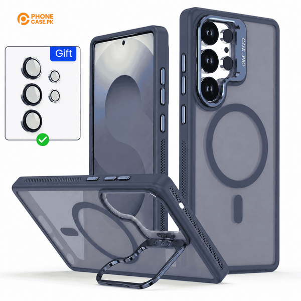 Galaxy S25 Ultra - Linex Matte Magnetic Lens Holder Case with Metal Lens Kit