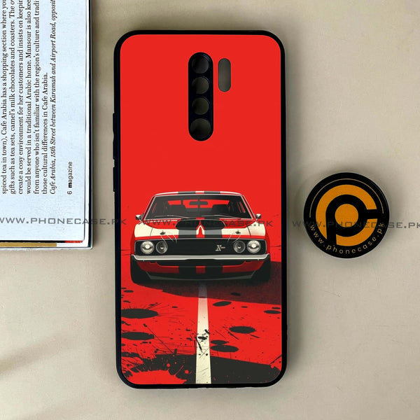 Xiaomi Redmi 9 - Classic Racer Vibes - Premium Printed Glass soft Bumper Shock Proof Case