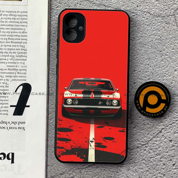 Samsung Galaxy A04e - Muscle Racing Car - Premium Printed Glass soft Bumper Shock Proof Case