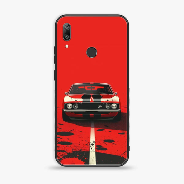 Huawei Y7 Prime (2019) - Classic Racer Vibes - Premium Printed Glass soft Bumper shock Proof Case