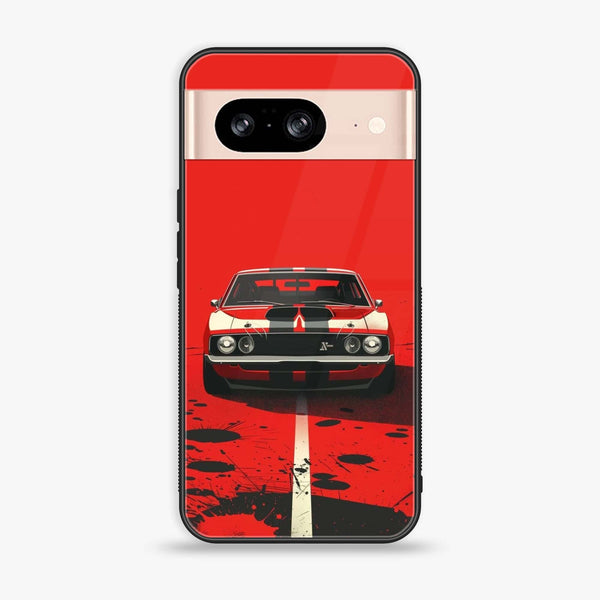 Google Pixel 8 - Classic Racer Vibes - Premium Printed Glass soft Bumper Shock Proof Case