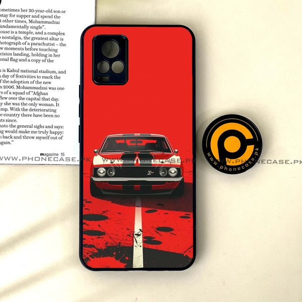 Vivo V20 - Classic Racer Vibes - Premium Printed Glass soft Bumper Shock Proof Case