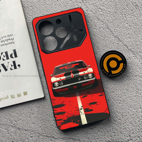 Tecno Pova 6 Pro - Classic Racer Vibes - Premium Printed Glass soft Bumper Shock Proof Case