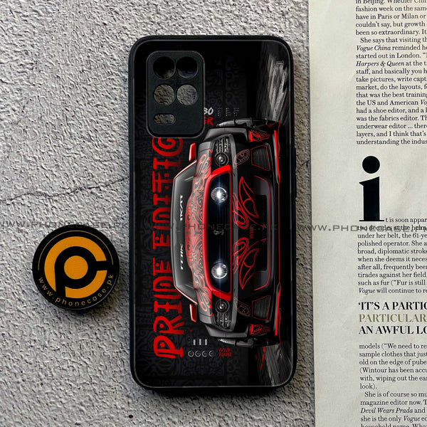 Realme Narzo 30 5G - Cobra X Racing Car -  Premium Printed Metal soft Bumper shock Proof Case