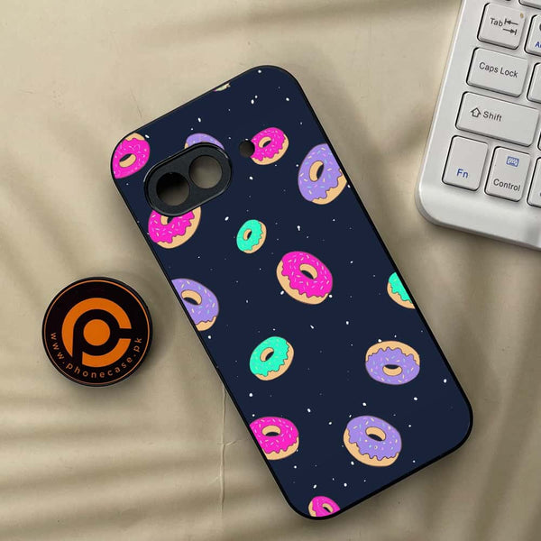 Google Pixel 9a - Colorful Donuts - Premium Metal Printed soft Bumper Shock Proof Case