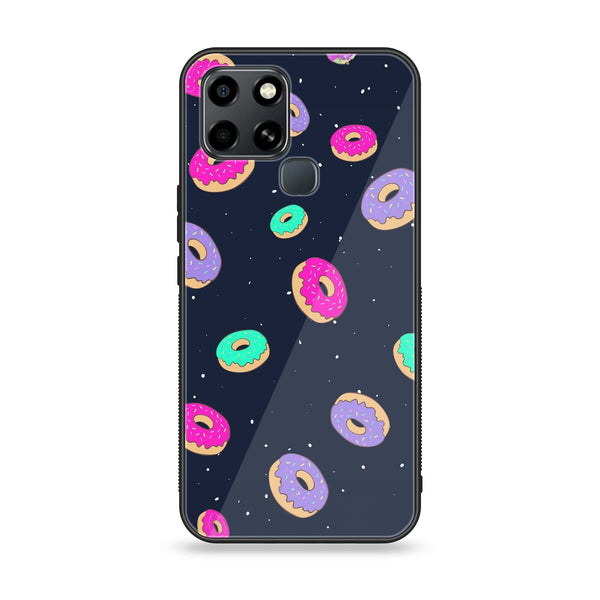 Infinix Smart 6 - Colorful Donuts -  Premium Printed Metal soft Bumper shock Proof Case